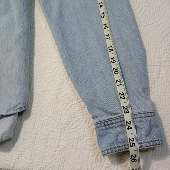 Forever 21 Mens Denim Hoodie Jacket Light Wash Medium Cotton Blend - Picture 7 of 9